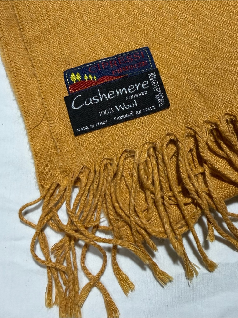 Mustard Yellow Cashmere Scarf - Picture 2 of 4